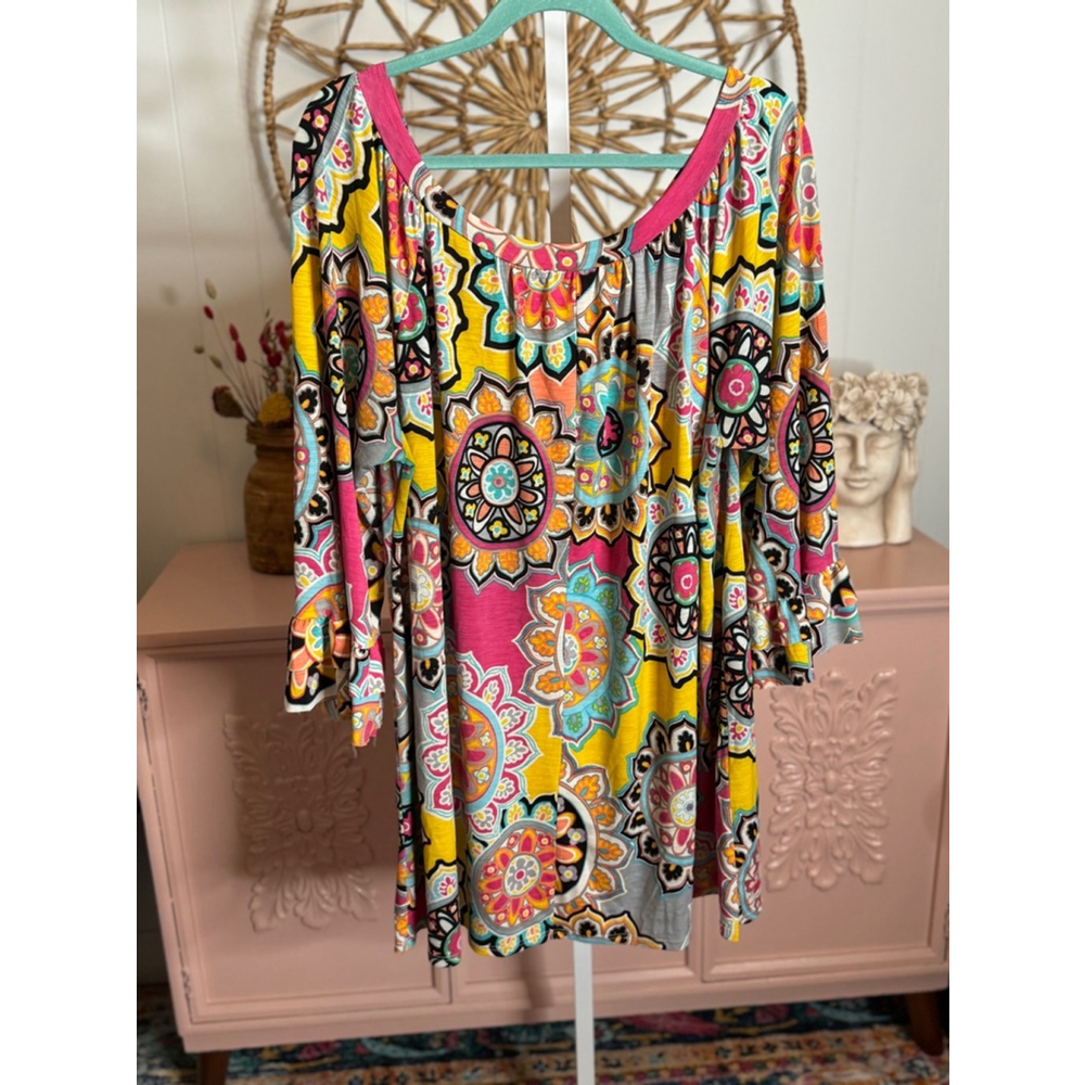 Women's Unbranded‎ Top 2XL Yellow Pink